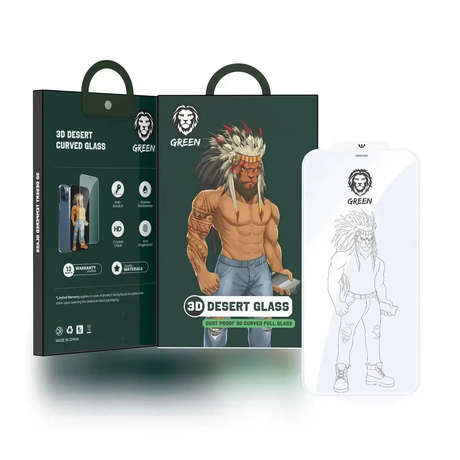 Green 3D Desert Glass Screen Protector 12 Pro Max - Clear - GulfStore.com