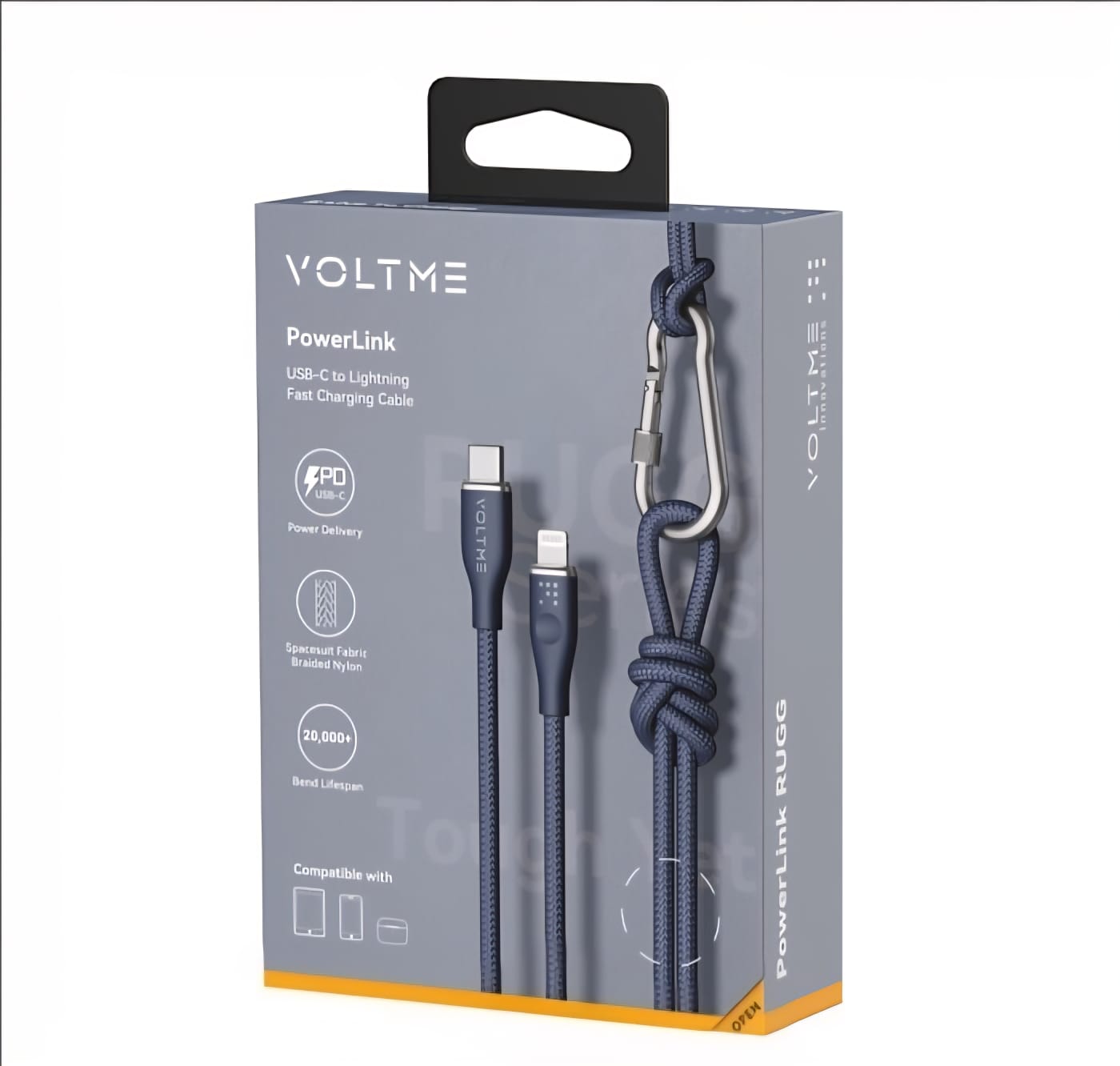 17928 | C2364 | Voltme Powe Link RUGG Fast Charge Cable TYPE-C TO IPHONE 3A 30W Edition | BLUE