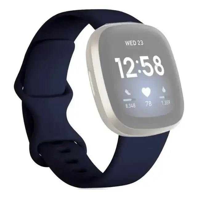 Devia 347344-BL Deluxe Series Sport Silicone Watch Band for Fitbit Versa 3 - Dark Blue - GulfStore.com