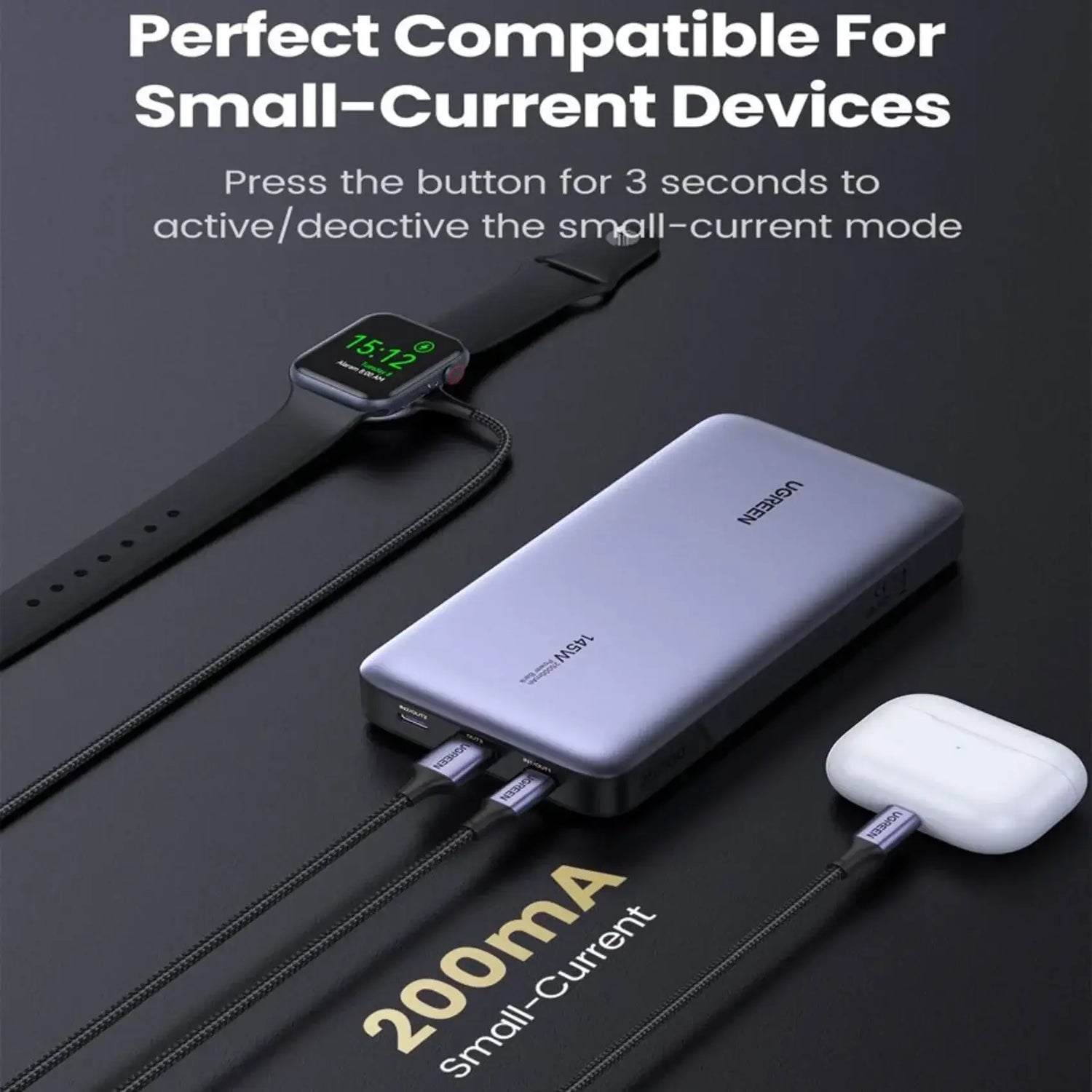 PB205 | UGREEN | 25000mAh 140W Power Bank with Built-in Cable | 90597A - GulfStore.com
