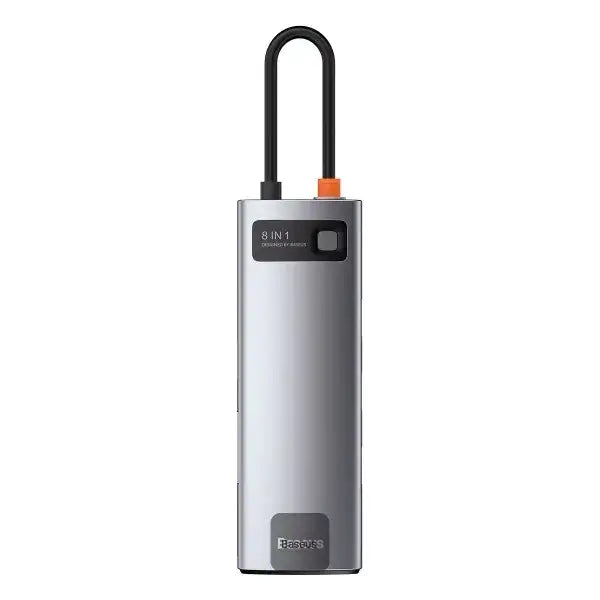 BASEUS | CAHUB-CV0G | Hub 8W1 Metal Gleam Series, Usb-C Do 3X Usb 3.0 + Hdmi + Usb-C Pd + Ethernet Rj45 + Micro SD/SD - GulfStore.com