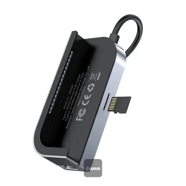 Baseus Bend Angle No.7 Multifunctional Type-C HUB Converter Upgrade - Space Gray CAHUB-CWJ0G - GulfStore.com