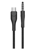 POWERO+ STEREO LINK PREMIUM BRAIDED CABLE 3.5MM TO Type-C 1M - BLACK - GulfStore.com