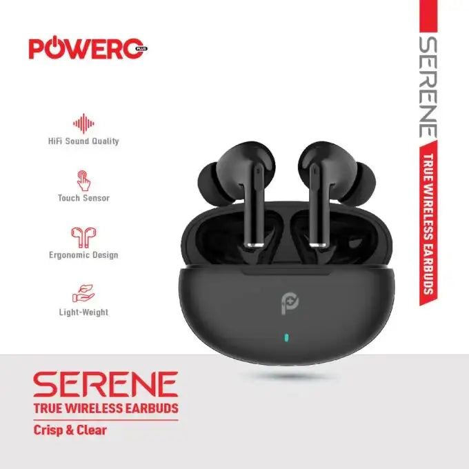 PowerO+ Serene True Wireless Earbuds - Black - GulfStore.com
