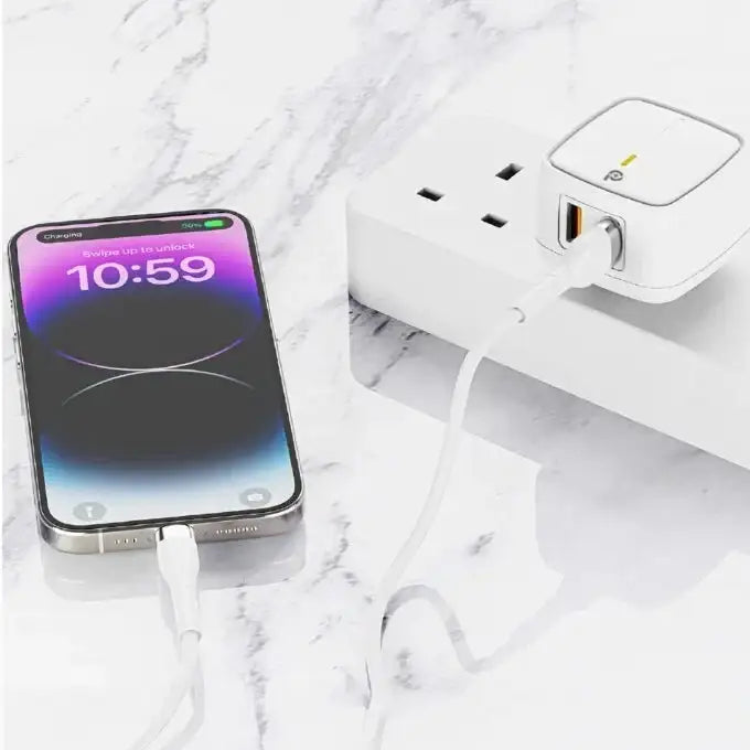 Powero+ British 12W UK Wall Charger with USB A to Type C Cable - GulfStore.com