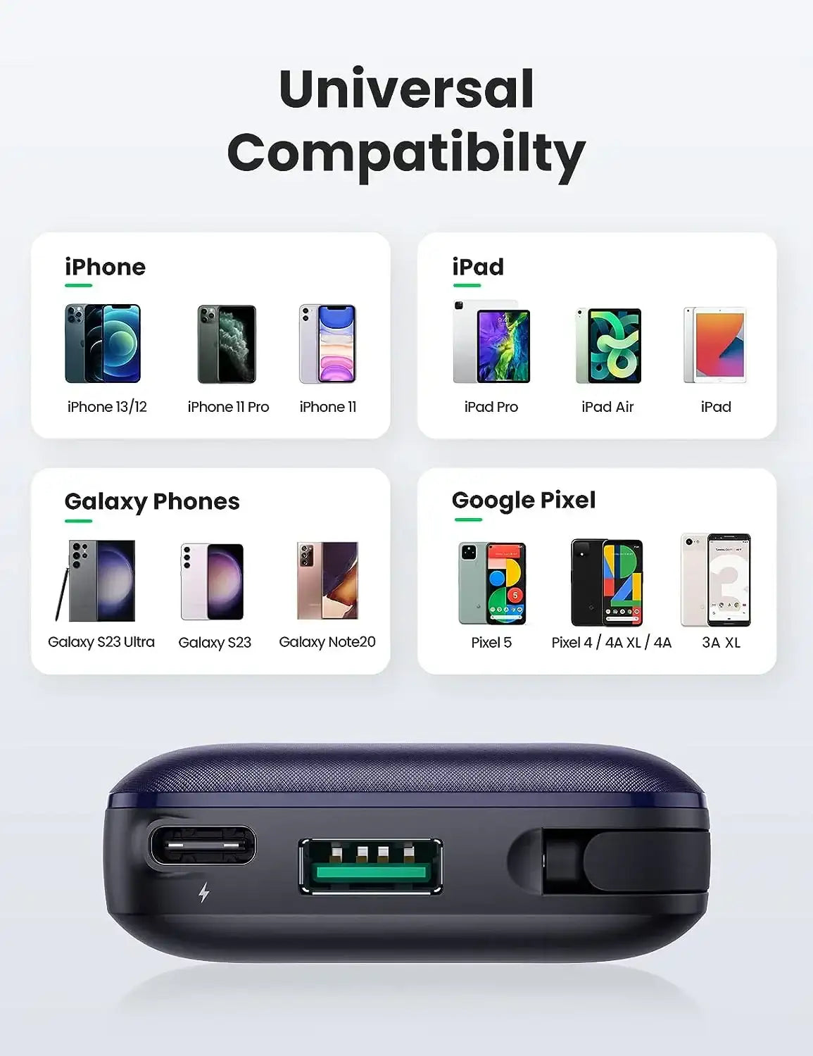 UGreen Power Bank 10000mAh Powerbank PD 20W wth Lightning Cable - GulfStore.com