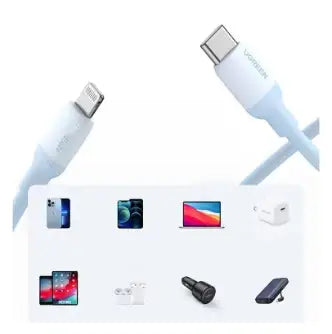 UGREEN USB-C TO LIGHTNING SILICONE CABLE 1M NAVY BLUE - GulfStore.com