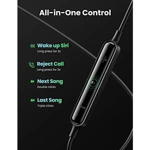 UGreen 3.5mm Earphones, Wired Earphones - Black - GulfStore.com