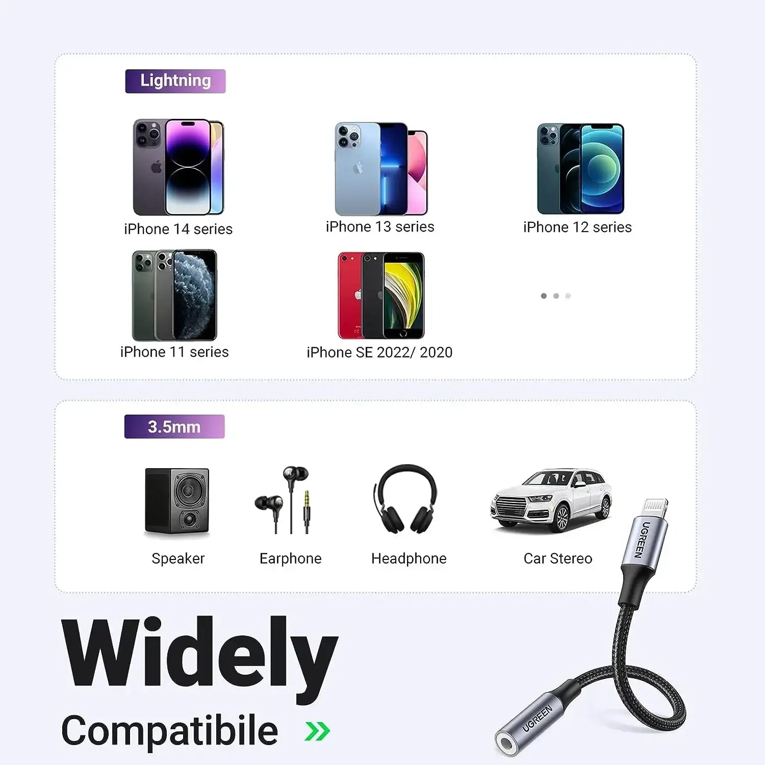 UGreen Lightning to 3.5mm Adapter - GulfStore.com