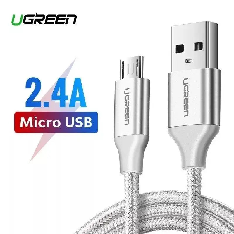 UGreen USB A to Micro Aluminum Braid 1M - White - GulfStore.com