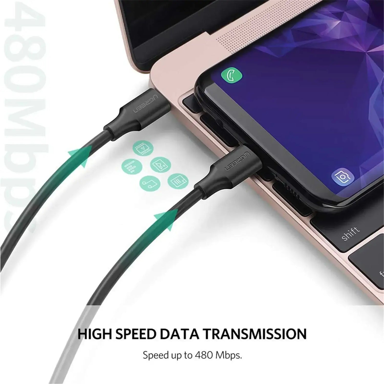 UGREEN USB 2.0 Type C to Type C Cable Nickel Plating 1m (Black) - GulfStore.com