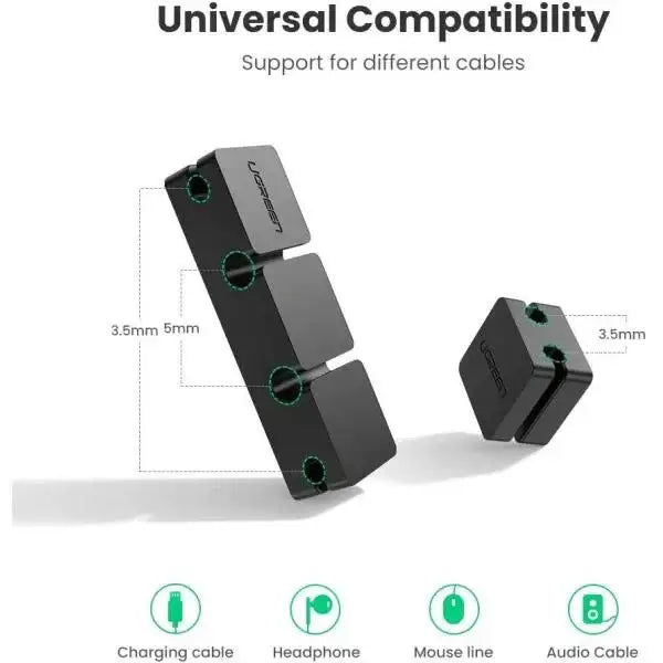 UGreen 6 Slots Silicon Cable Management Organizer (3+1 combination) - GulfStore.com