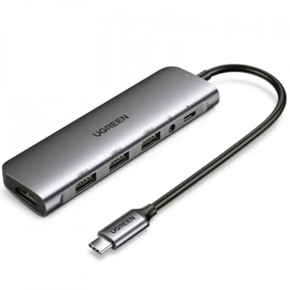 UGreen USB-C 6 in 1 Hub (HDMI + 3 * USB 3.0 + 3.5mm AUX + USB-C PD Port - GulfStore.com