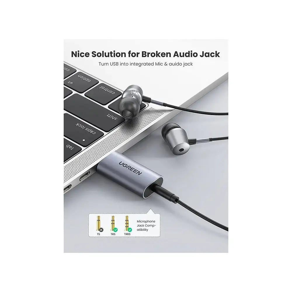 UGreen Sound Card Adapter USB to 3.5mm - GulfStore.com