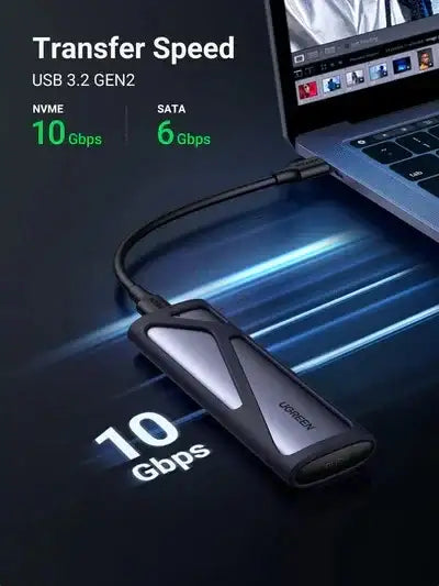 Ugreen 10Gbps M.2 NVMe SATA Enclosure - GulfStore.com