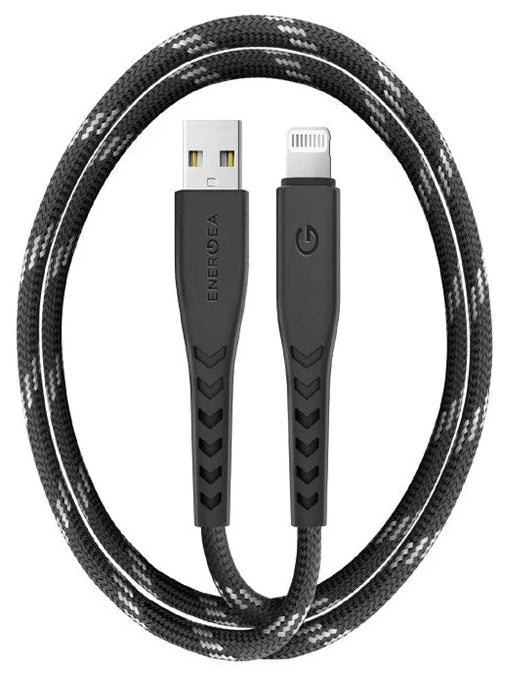 CBL-NF-BLK150 | ENERGEA Nyloflex | Cable Charge And Sync Tough Lightning C89 Mfi | 1.5M | Black - GulfStore.com