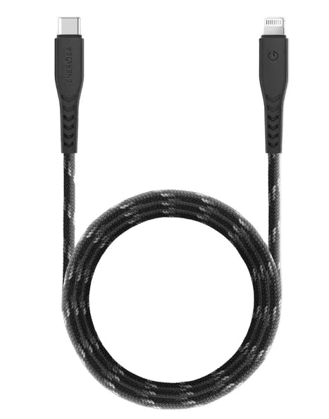 ENERGEA Nyloflex | USB-C To Lightning Cable 3M | Black - GulfStore.com