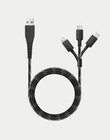 ENERGEA NYLOFLEX 3-IN-1 MICRO USB + LIGHTNING + USB-C CHARGE & SYNC CABLE - GulfStore.com
