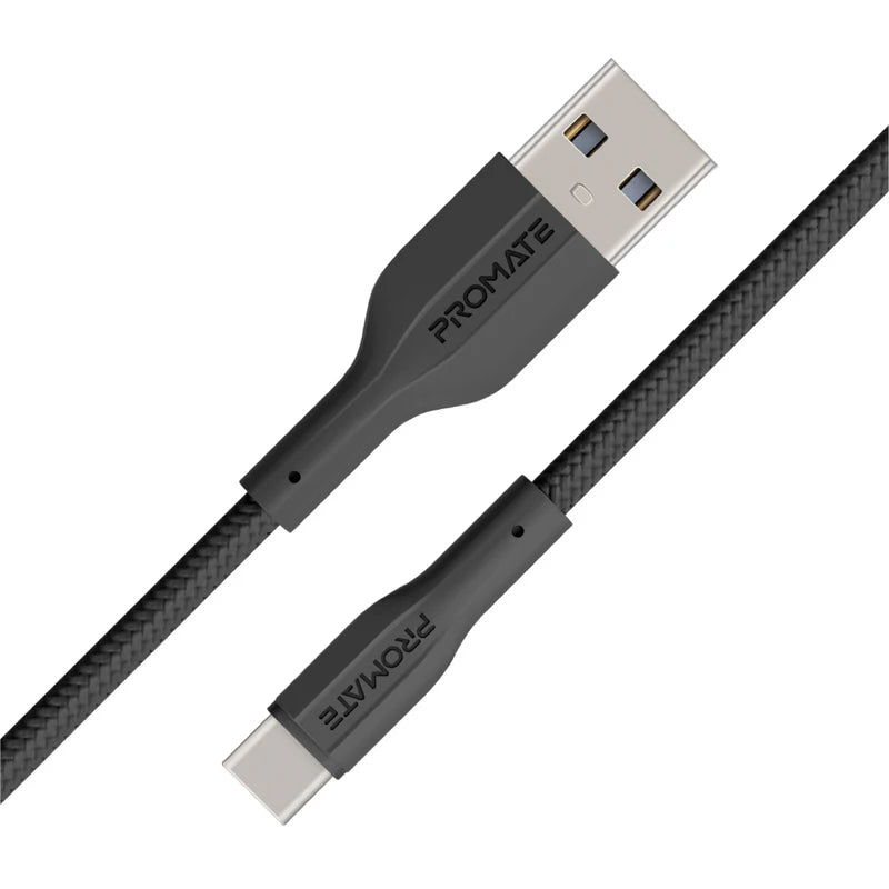 PROMATE - xCord-AC 1M Super Flexible Data and Charge USB-C Cable - Black