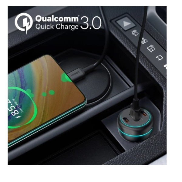 Promate 230W RapidCharge™ Car Charger with Dual Power Delivery and Quick Charge Ports - PowerDrive