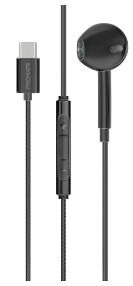 Dynamic In-Ear Wired Mono Earphone with USB-C Connector - Black