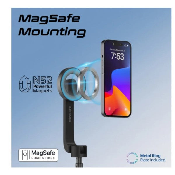 عصا سيلفي قابلة للطي من بروميت متوافقة مع ماج سيف مع جهاز تحكم عن بعد بتقنية البلوتوث - ماجستيك