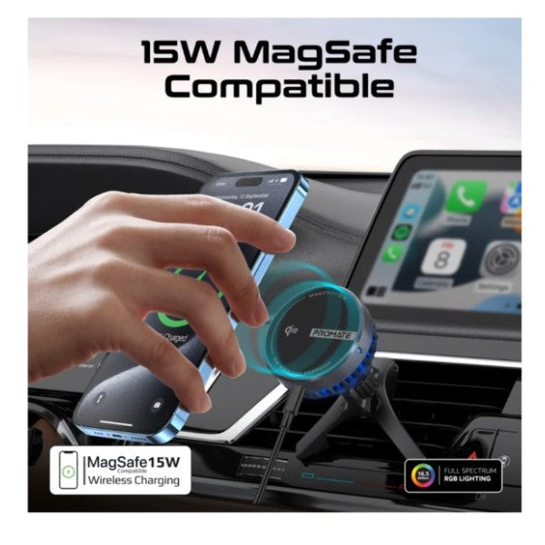 Promate ActiveCool Cradleless 15W Qi2 Certified Wireless SmartPhone Charger Mount - MagChill-Qi2