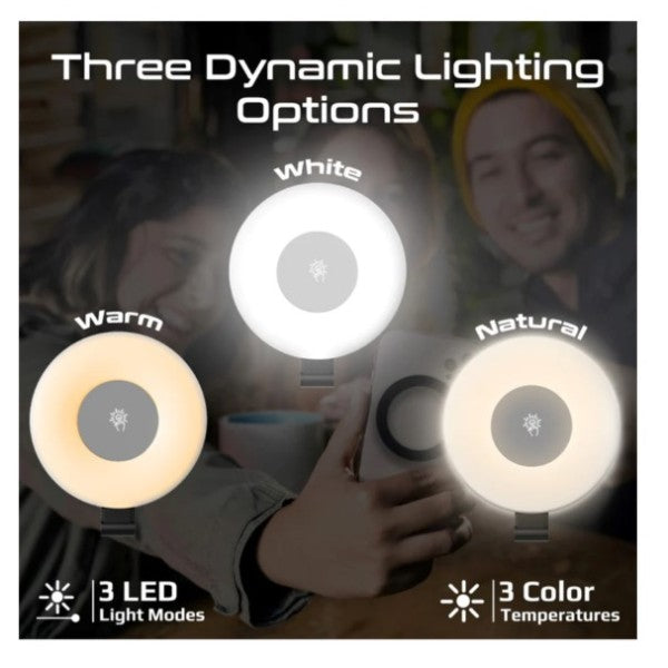 مصباح حلقي LED قابل لإعادة الشحن فائق النحافة ومتوافق مع MagSafe