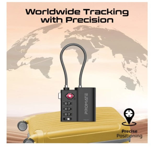 Promate TSA Luggage Lock with Smart Precision Tracking Tag - TagLock