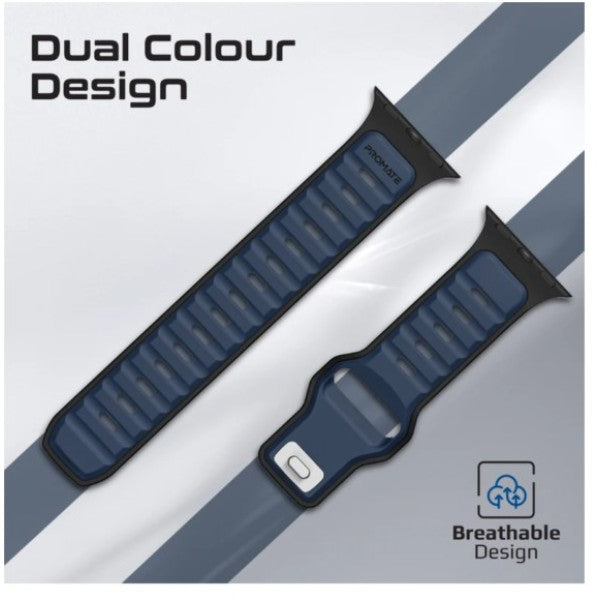 Durable Two-Toned Silicone Sporty Watch Band - Blue