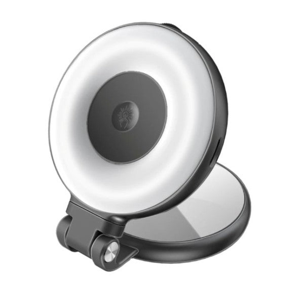 مصباح حلقي LED قابل لإعادة الشحن، قابل للدوران 360 درجة، فائق النحافة، متوافق مع MagSafe، أسود اللون - Maghalo Pro