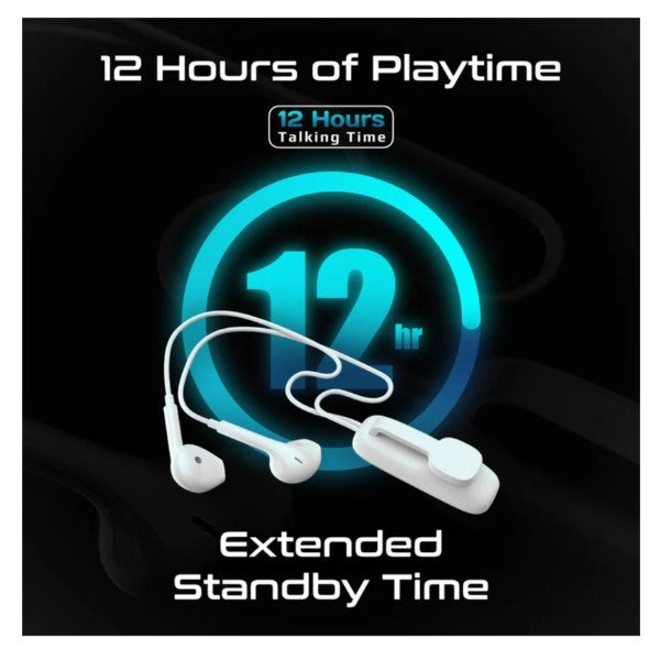 Promate Clip-On High Fidelity Wireless Dynamic Earphones, White