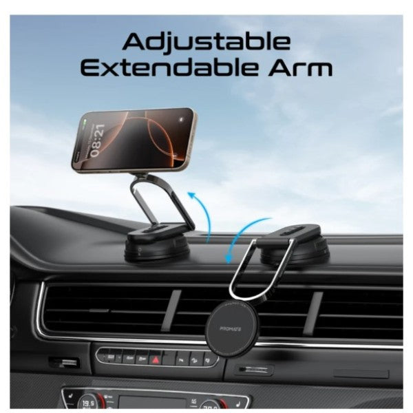 Promate Versatile Ultra-Thin Cradleless 15W MagSafe Compatible Car Charging Mount - MagNeo-15W