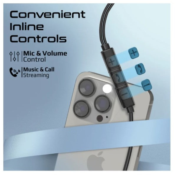 سماعات أذن ستيريو سلكية مريحة داخل الأذن بمنفذ USB-C وتقنية ENC - أسود