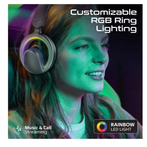 سماعات رأس لاسلكية مفتوحة الأذن من بروميت نوفون مع ميكروفون قابل للفصل، لون أسود