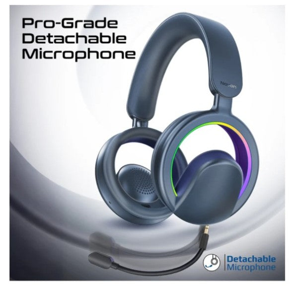 Promate Novon Open Ear Wireless Over-Ear Headphones with Detachable Mic, Blue