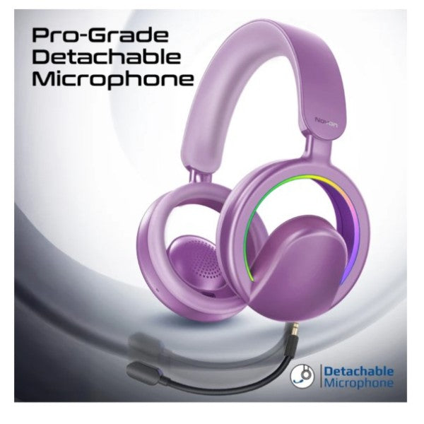 High-Fidelity Open Ear Wireless Over-Ear Headphones with Detachable Mic - Purple