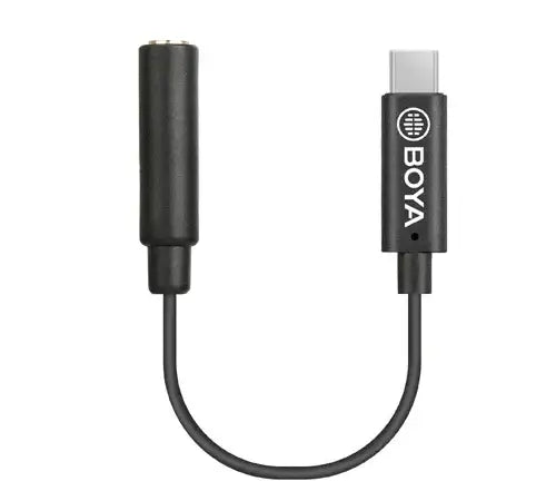 Boya BY-K4 6CM 3.5MM FEMALE TRRS TO MALE TYPE-C ADAPTER CABLE - GulfStore.com