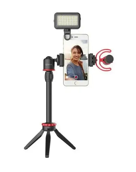 BOYA BY-VG350 SMARTPHONE VLOGGER KIT PLUS WITH BY-MM1+MIC, LED LIGHT, AND ACCESSORIES - GulfStore.com