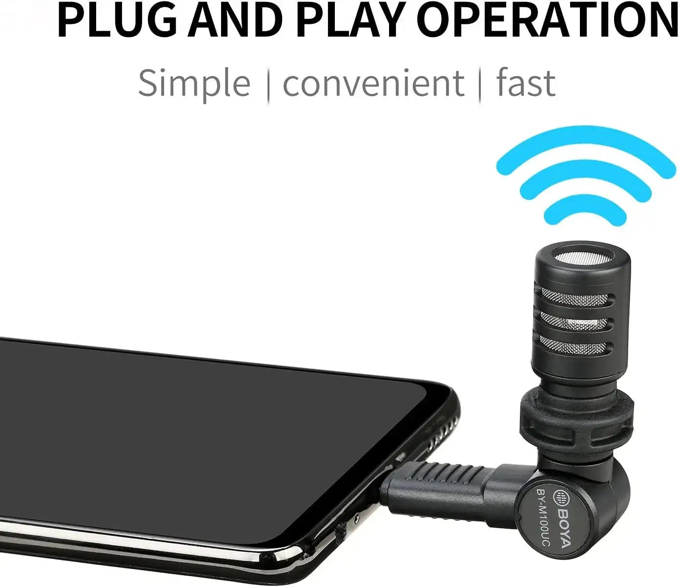 Boya By-M100Uc Type-C Miniature Condenser Microphone - GulfStore.com