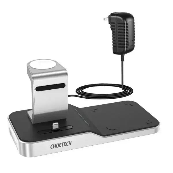 Choetech 4 in 1 MFI Wireless Charging Dock T316-UK – Silver - GulfStore.com