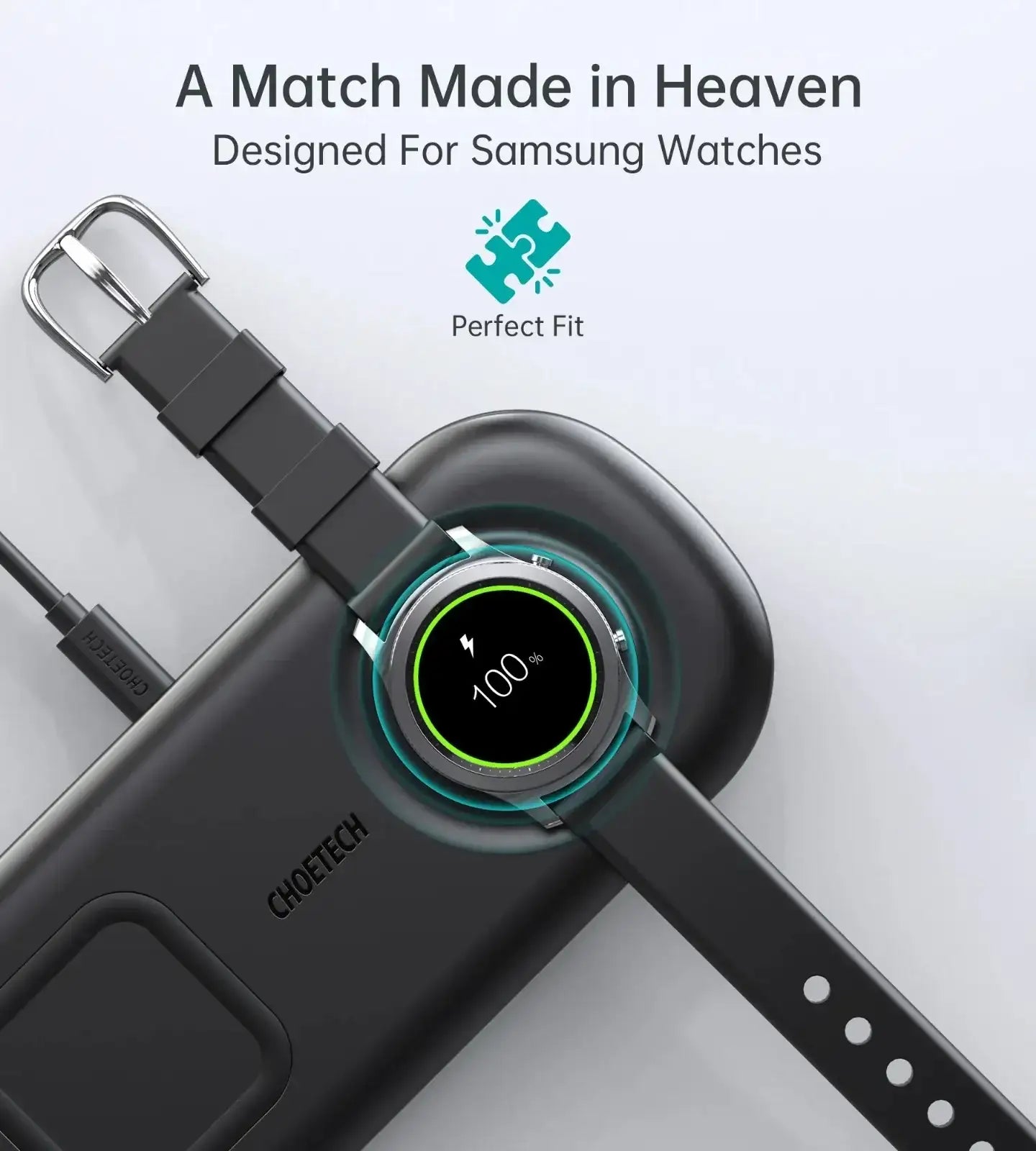 Choetech 2 in 1 Wireless Charger, 10W Max Wireless Charging Pad with Adapter for Galaxy Watch - T570 - GulfStore.com