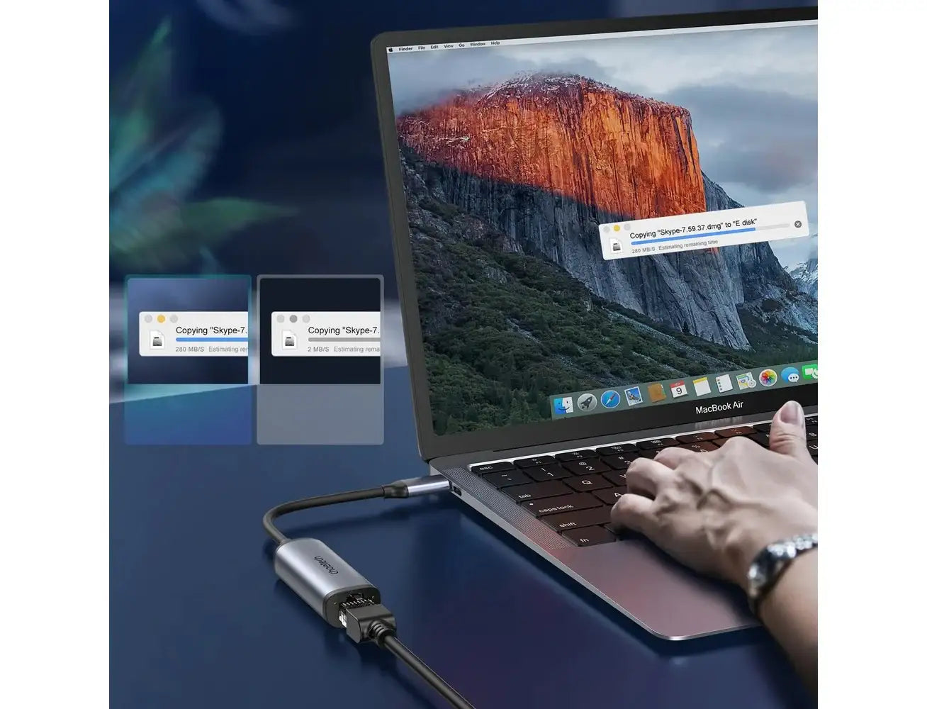 Choetech USB C To Gigabit Ethernet Adapter 2.5G Type C To RJ45 LAN Network Adapter Connector HUB-R02 - GulfStore.com