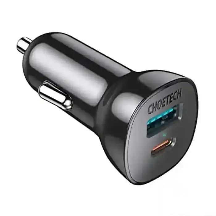 Choetech PD 20W Dual-Port Car Charger TC0005 – Black - GulfStore.com