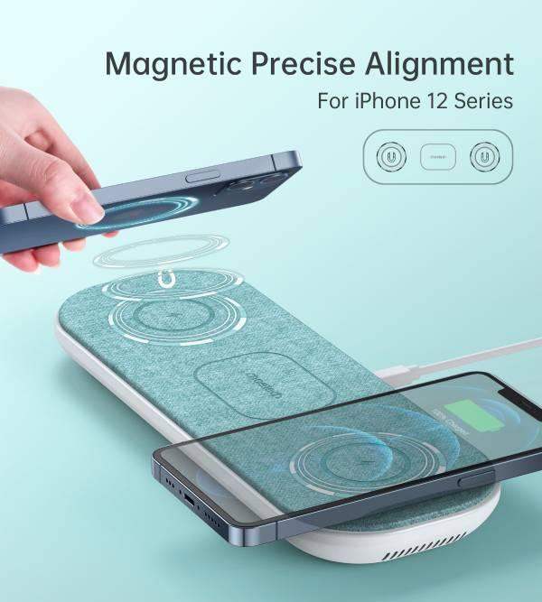 Chotech T569-S 3-in-1 Magnetic Wireless Charging Pad – Light Green - GulfStore.com