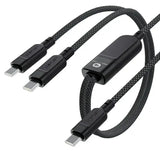AceFast | 17674 | C5-11 | Usb C 2 In 1 100W Intelligent Balance Aluminum Alloy Connectors Charging Data Cable | Black - GulfStore.com