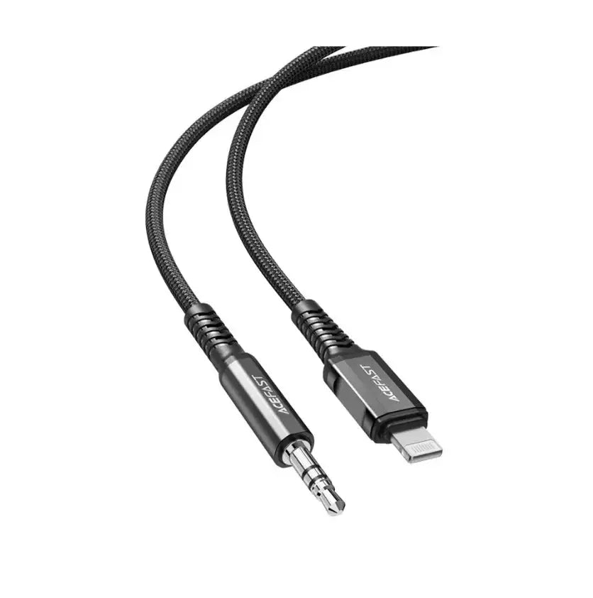 Acefast C1-06 Lightning To 3.5Mm Aluminum Alloy Audio Cable,1.2 M – Black - GulfStore.com