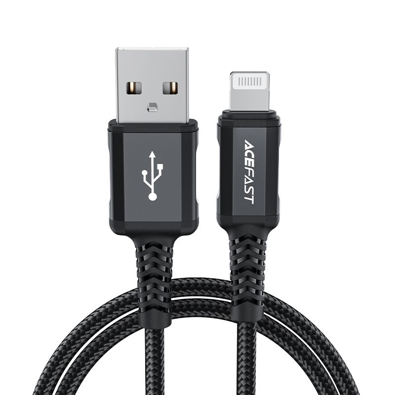 AceFast | 15890 | C4-02 | Usb A To Lightning Aluminum Alloy Charging Data Cable(1.8M) | Black - GulfStore.com