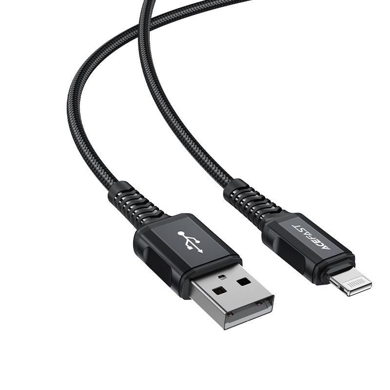 AceFast | 15890 | C4-02 | Usb A To Lightning Aluminum Alloy Charging Data Cable(1.8M) | Black - GulfStore.com