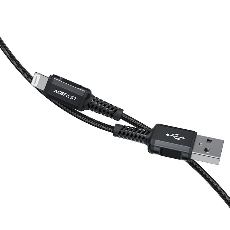 AceFast | 15890 | C4-02 | Usb A To Lightning Aluminum Alloy Charging Data Cable(1.8M) | Black - GulfStore.com